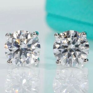 2ct Certified Moissanite Earrings
